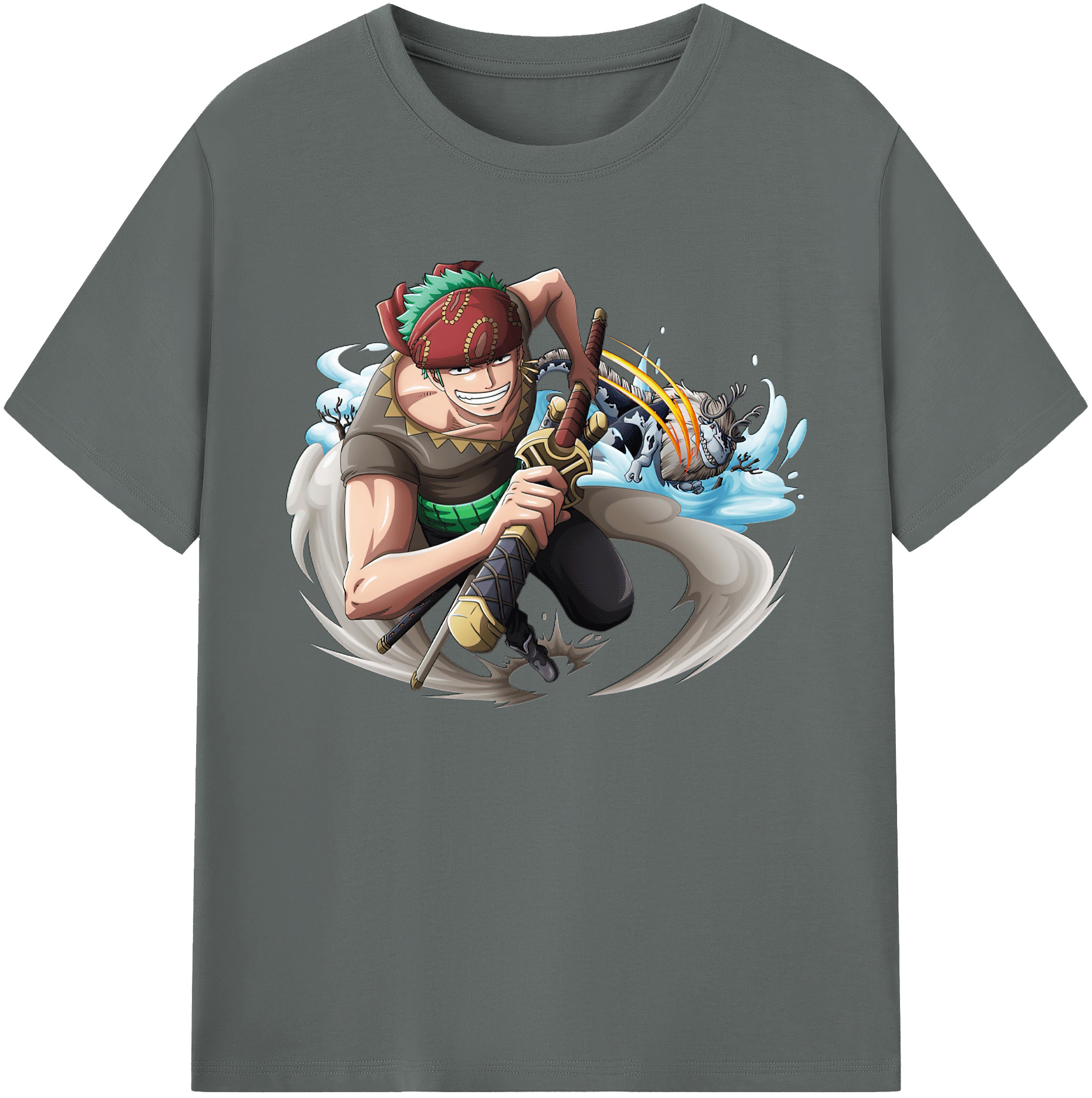 ワンピース ロロノア・ゾロ ONE PIECE Roronoa Zoro 綿100％ メンズ半袖Tシャツ｜肌触りやわらか＆通気性